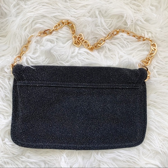 Rachel Zon Black Purse with Gold Chain - Picture 2 of 13
